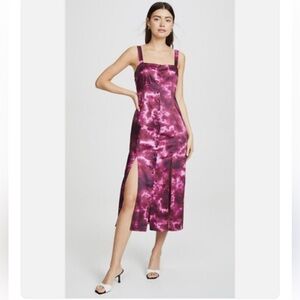 Cinq a sept Alexa Pink Tie Dye Dress with Split Hem Size 2